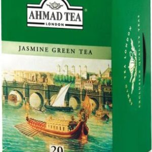 Ahmad Tea London Green Tea Jasmin Herbata zielona ekspresowa Jaśminowa 20 torebek (w kopertach aluminiowych)