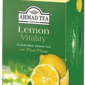 Ahmad Tea London Green Tea Lemon Herbata zielona ekspresowa Cytrynowa 20 torebek (w kopertach aluminiowych)