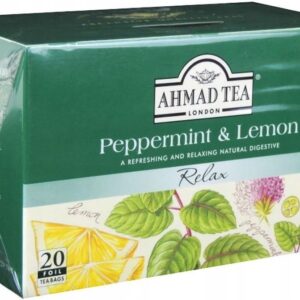 Ahmad Tea London - Napar Herbaciany Peppermint & Lemon – Mięta i Cytryna - 20 torebek (w kopertach aluminiowych)