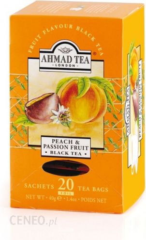 Ahmad Tea London Peach&Passion Fruit – Brzoskwinia i Passiflora- 20 torebek (w kopertach aluminiowych)