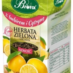 Bifix Herbata zielona liściasta z imbirem i cytryną 100 g