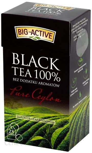 Big Active Black Tea 100% Pure Ceylon Herbata Czarna (25 Torebek) 50G