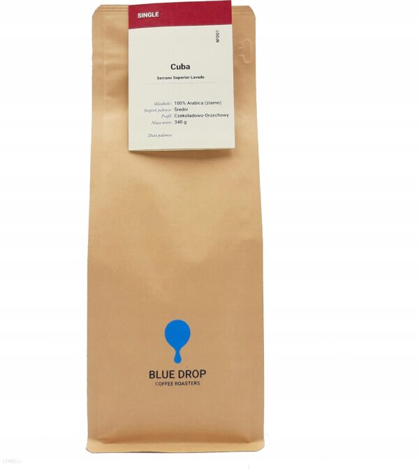 Blue Drop Coffee Roasters Kawa Ziarnista 100%Arabica Cuba Świeżo Palona 340g