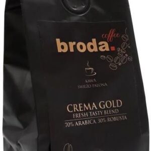Broda Coffee Świeżo Palona Fresh Crema Gold Tasty Blend Czarna 1Kg