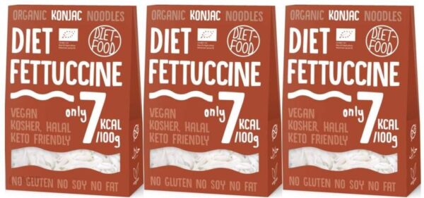 DietFood 3 x Makaron Konjac Bio Organic Diet Fettuccine 300g