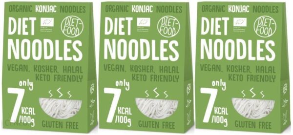 DietFood 3 x Makaron Konjac Bio Organic Diet Noodles 300g