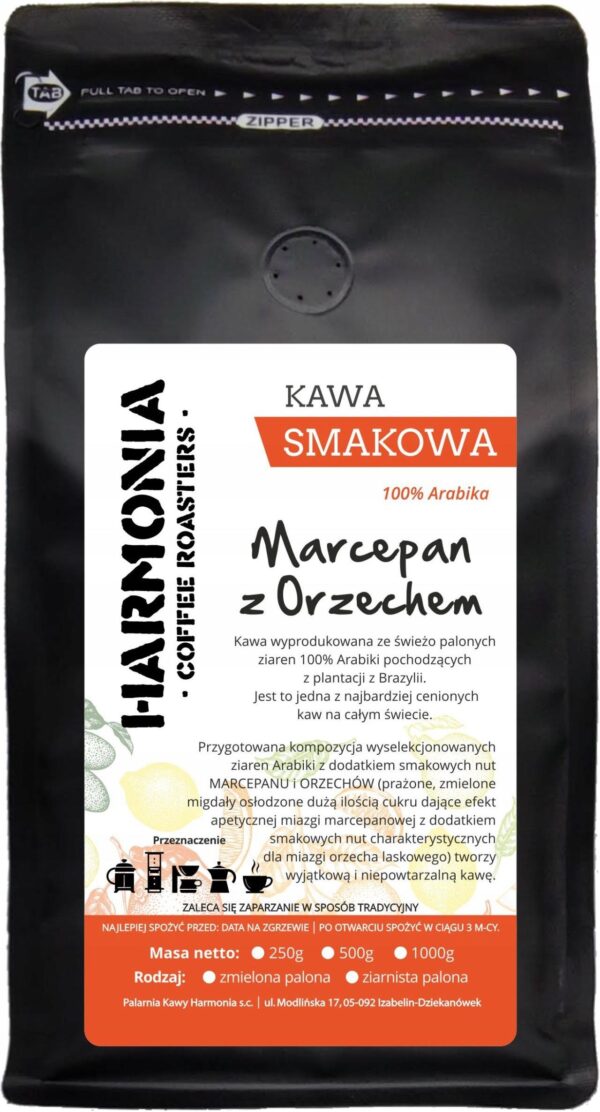 Harmonia Coffee Roasters Kawa Smakowa Mielona Marcepan Z Orzechem 250g