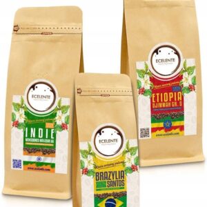 Kawa 1kg Etiopia 1kg Indie 250g Brazylia Świeża