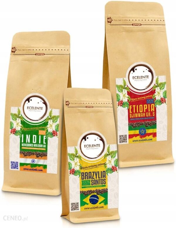 Kawa 1kg Etiopia 1kg Indie 250g Brazylia Świeża