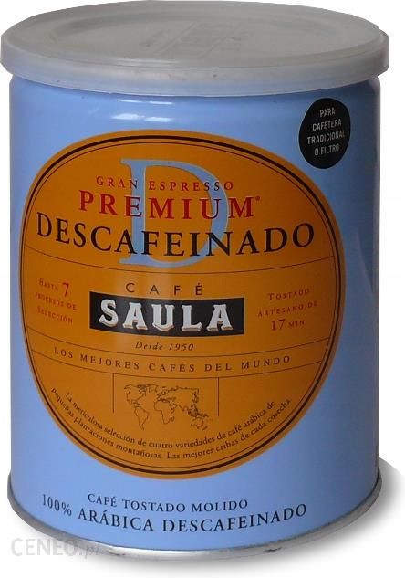 Kawa Saula Premium Bezkofeinowa 250g Mielona