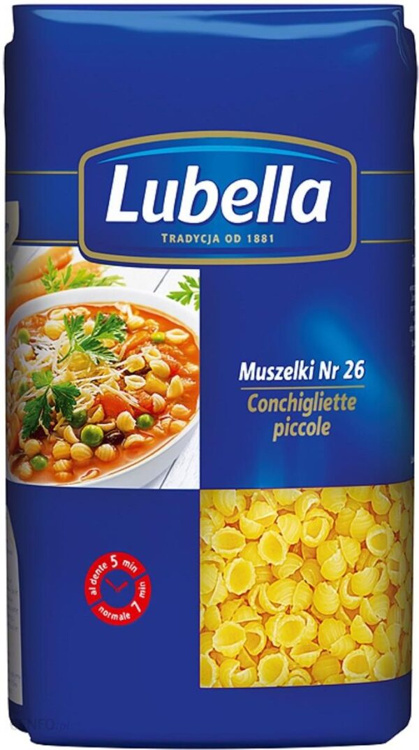 Lubella makaron muszelki małe extra 500g