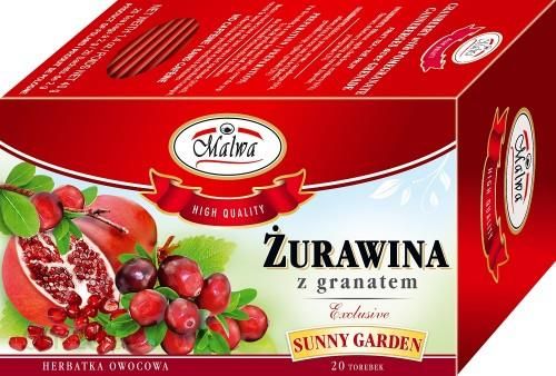 Malwa Sunny Garden Żurawina Z Granatem Exclusive Herbatka Owocowo Ziołowa 40G 20 Torebek