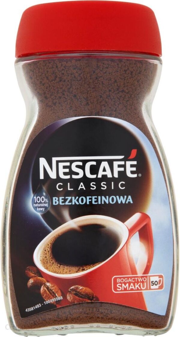 Nescafe Kawa rozpuszczalna Classic Bezkofeinowa 100g