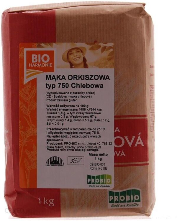 Pro Bioharmonie Mąka Orkiszowa Bio Typ 750 Chlebowa 1Kg