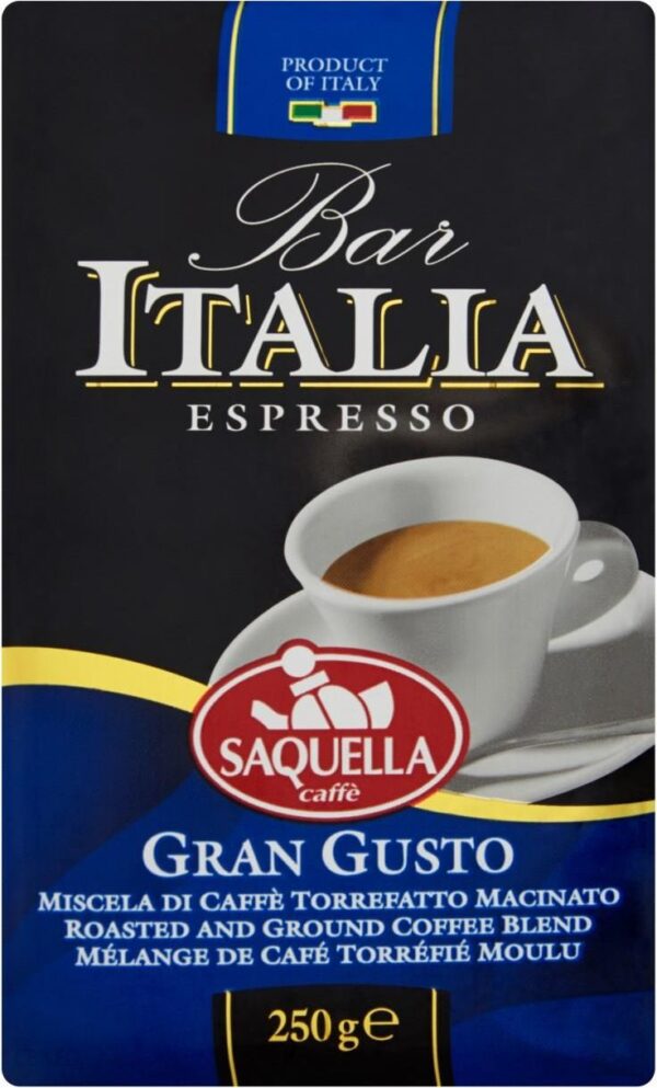 SAQUELLA 250g Bar Italia Espresso Gran Gusto Kawa mielona